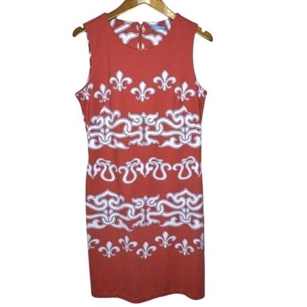 J. McLaughlin Sleeveless Dress Medium‎ Orange/Blue/White